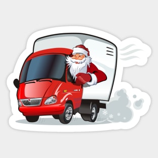 Cartoon christmas truck Sticker